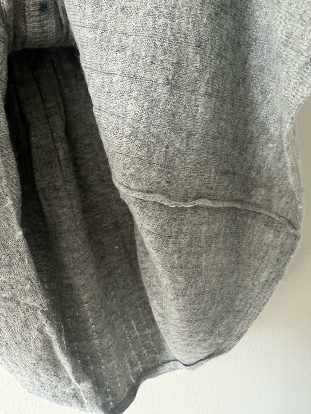 VTG Y2K Abercrombie & Fitch Cable Knit Babydoll Top Gray Button Front Size M - Picture 4 of 6